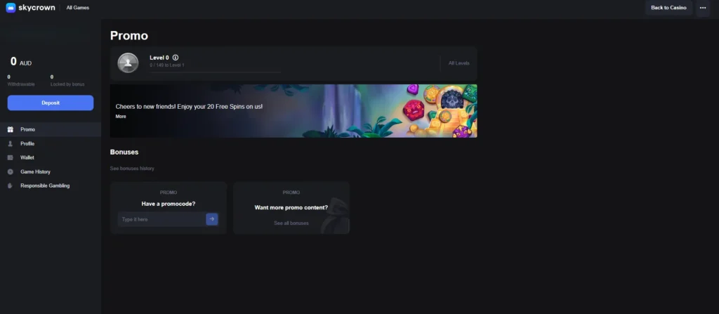 Skycrown bonus dashboard