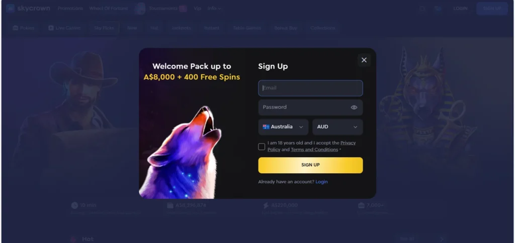 Skycrown registration